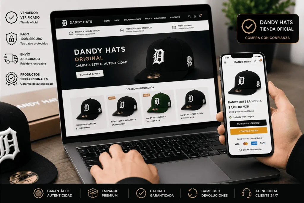 Dandy Hats Original comprado en tienda oficial online con vendedor verificado, pago seguro y colección auténtica de gorras